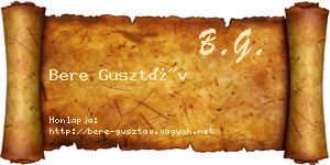 Bere Gusztáv névjegykártya